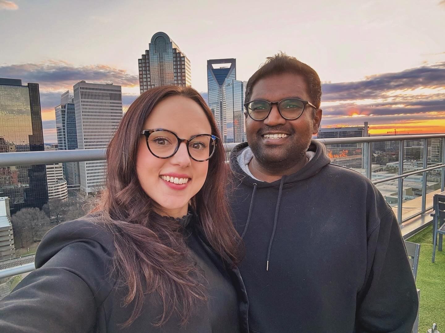 Naveen Kumar at sunset over the city